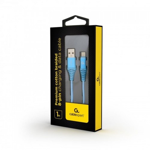 Кабель Cablexpert USB 2.0 A - Lightning 1м Блакитний (CC-USB2B-AMLM-1M-VW) в інтернет супермаркеті PbayMarket!