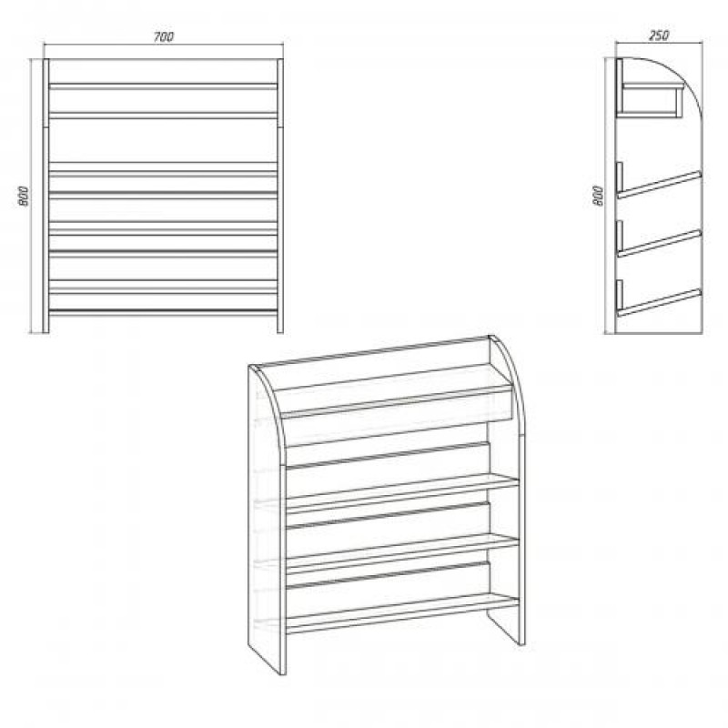 Тумба для взуття Компаніт ТО 9 Яблуня  (70х25х80 см)