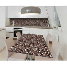 Наклейка 3Д вінілова на стіл Zatarga «Шоколадна мозаїка» 600х1200 мм для будинків, квартир, столів, кав'ярень