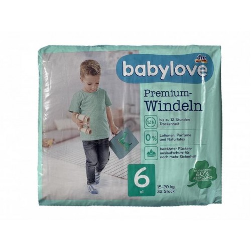 Дитячі одноразові підгузники Babylove Premium 6 XL 15-20 кг 32 шт в інтернет супермаркеті PbayMarket!