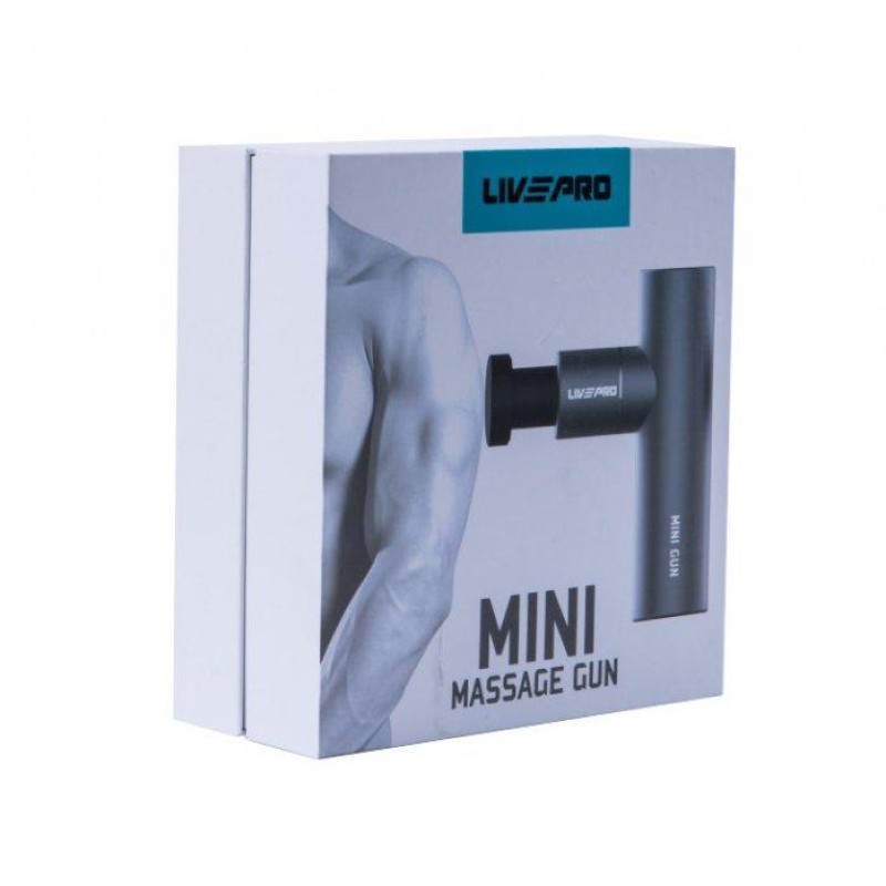 Перкусійний масажер LivePro MINI MASSAGE GUN сірий 13.7x9x4.6см LP8513