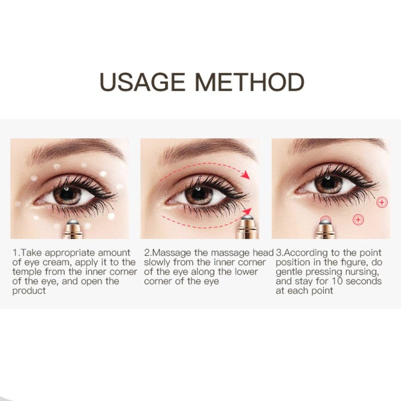 Масажер кульковий Roller для видалення мімічних зморшок навколо очей та обличчя Золотистий