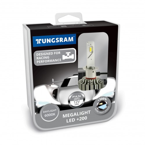 Комплект ламп LED головного світла Tungsram Megalight LED +200 12V H1 24W 6000K (2 шт./коробка) в інтернет супермаркеті PbayMarket!