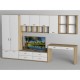 Стінка в вітальню Тиса Мебель Вітальня-228 Сонома Білий 2050x500x3510 мм
