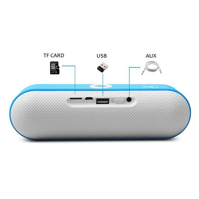 Портативна блютуз колонка NBY-18, підтримка флешок, SD карт, 1200 мАг, синя