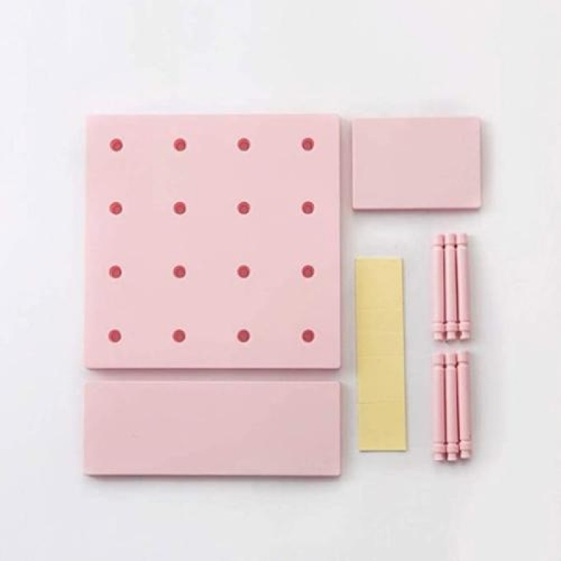 Підвісна панель полиця-органайзер на стіну зі змінними гачками Skadis 22 х 22 х 2 см Рожева (hub_ux3c9g)