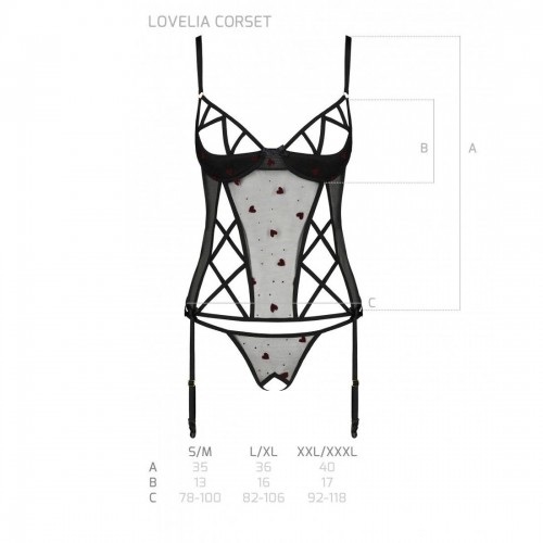 Корсет з підв'язками + стрінги LOVELIA CORSET black XXL/XXXL - Passion в інтернет супермаркеті PbayMarket!