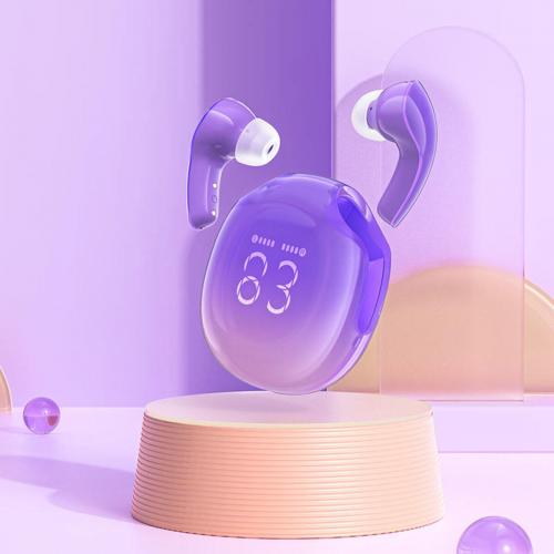 Навушники Acefast T9 Crystal Air color bluetooth earbuds Grape Purple