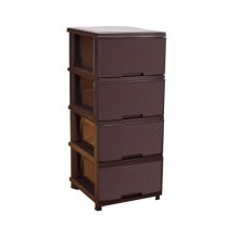 Комод пластиковий Альона; Ротанг; Коричневий 123094/K