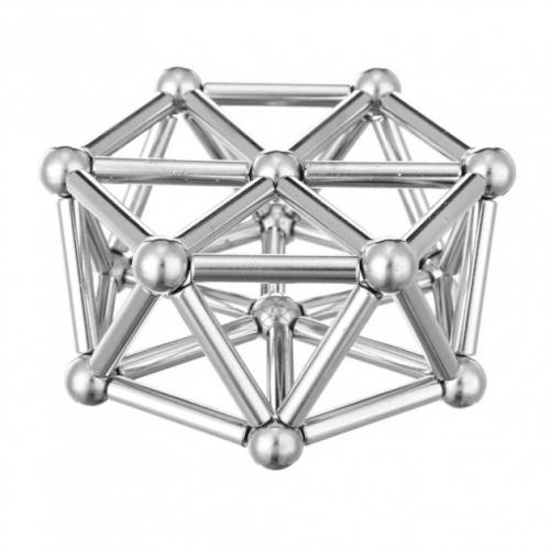 Магнітний конструктор дитячий Neocube Buckyballs amp; Buckybars головоломка-антистрес 63 деталі Сріблястий
