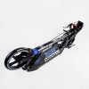 Двоколісний складаний самокат ліхтарик 2 амортизатора дискове гальмо Best Scooter 100 кг Black and blue (114293)
