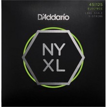 Струни для бас-гітари D'Addario NYXL45125 Nickel Wound Regular Light Electric Bass 5 Strings 45/125