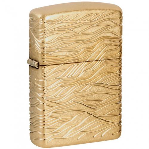 Запальничка бензинова Zippo Armor Luxury Wavy Pattern Design Золотистий (46273) Запальничка бензинова Zippo Armor Luxury Wavy Pattern Design Золотистий (46273)