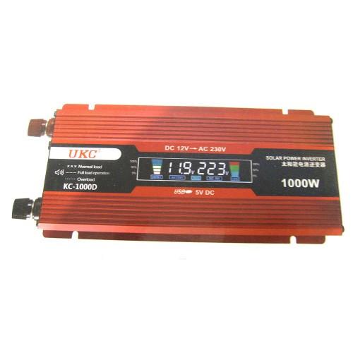 ПеретворювачUKC 12V-220V 1000W LCD KC-1000D (005070)