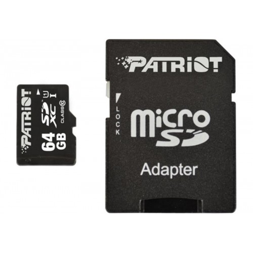 Карта пам'яті MicroSDXC 64GB UHS-I Class 10 Patriot LX + SD-adapter (PSF64GMCSDXC10) в інтернет супермаркеті PbayMarket!