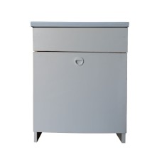 Тумба Mikola-M пластикова 2.0 з кошиком для білизни та прямокутним умивальником 50 см