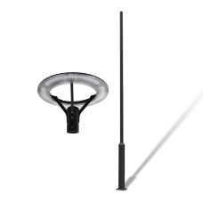 Комплект світильник світлодіодний парковий Lightwell LW-GL-50S та стовп парковий чорний 4 м