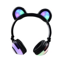 Навушники Linx Bear Ear Headphone з ведмежими вушками LED підсвічування 350 mAh Чорний (SUN1859)