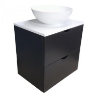 Подвесная тумба The MIX Mikola-M з раковиною із штучного каменю 60х50х45 см антрацит