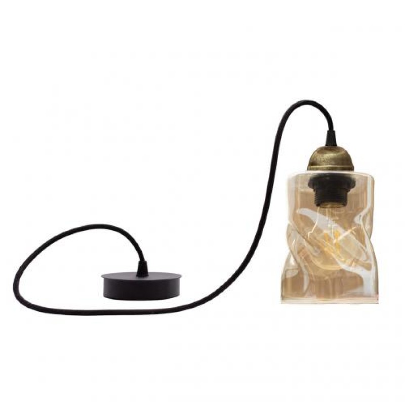 Світильник підвісний MSK Electric Tornado зі скляним плафоном під лампу Е27 PL 20245 BK Чорно-бронзовий (619338)