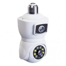 IP камера відеоспостереження в патрон RIAS V380-E27 (v380 APP) Wi-Fi 2 об'єктива 2MP+2MP White