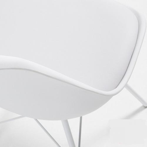 Стілець дизайнерський SDM Тау пластиковий металевий подушка Білий (hub_ffEt98183) Стілець дизайнерський SDM Тау пластиковий металевий подушка Білий (hub_ffEt98183)