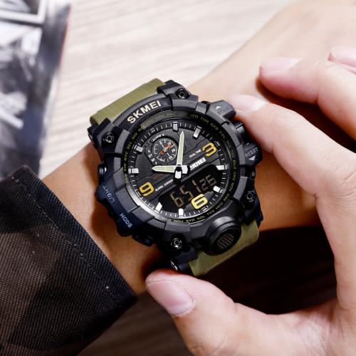 Годинник наручний чоловічий Skmei 1586 Army Green 1586AG (17157-hbr) Годинник наручний чоловічий Skmei 1586 Army Green 1586AG (17157-hbr)