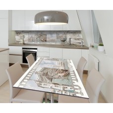 Наклейка 3Д вінілова на стіл Zatarga «Фільм про Венецію» 650х1200 мм для будинків, квартир, столів, кав'ярень.