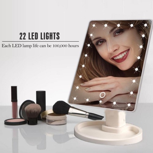 Косметичне дзеркало Large 22 з LED підсвічуванням White (kz024-hbr)