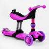 Самокат-велобіг триколісний Best Scooter колеса PU зі світлом 3 в 1 70 кг Violet (105656)