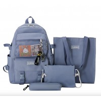 Рюкзак шкільний для дівчинки Hoz 4 в 1 VV 3 Блакитний (SK001594)