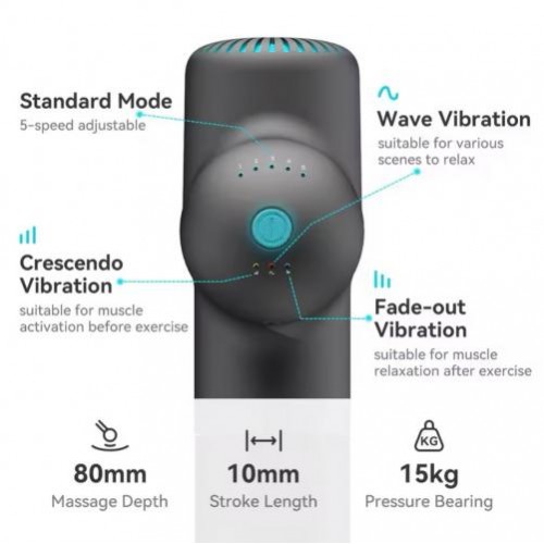 Масажер перкусійний Booster Lightsaber 4000mah 8 насадок Чорний (2430451836) Масажер перкусійний Booster Lightsaber 4000mah 8 насадок Чорний (2430451836)
