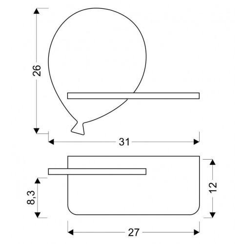 Настінний світильник Candellux Baloon 31x26 см Коричнево-золотистий (21-85108)
