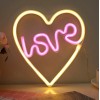 Настінний неоновий світильник нічник Love Серце жовто-рожеве Angel