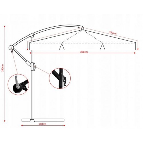 Садова парасоля GardenLine Beige 3,5 м + Чехол Садова парасоля GardenLine Beige 3,5 м + Чехол