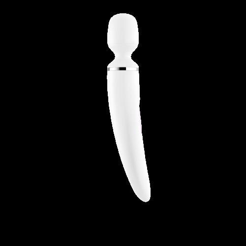 Вібромасажер Satisfyer Wand-er Woman (White/Chrome), водонепроникний, потужний, розмір XXL в інтернет супермаркеті PbayMarket!