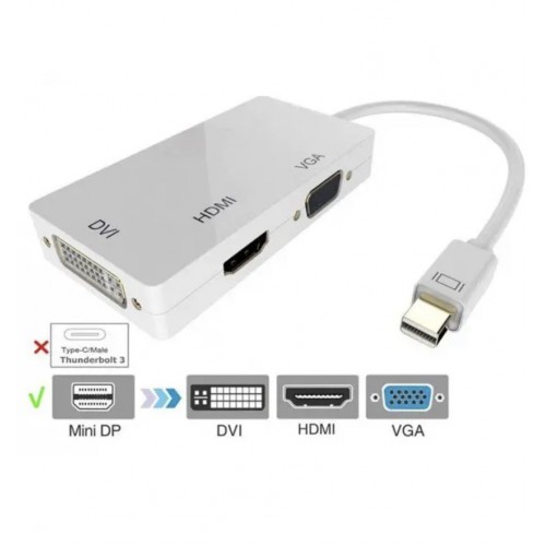 Конвертер перехідник Mini DisplayPort на HDMI/DVI/VGA 34113