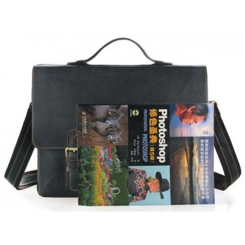 Портфель Vintage 14248 Чорний, Коричневий