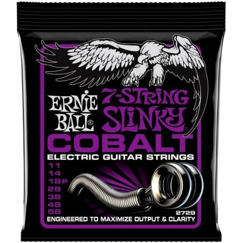Струни для електрогітари Ernie Ball 2729 7-String Cobalt Slinky Electric Guitar Strings 11/58 Струни для електрогітари Ernie Ball 2729 7-String Cobalt Slinky Electric Guitar Strings 11/58
