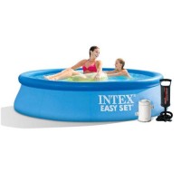 Надувний басейн Intex 28108-3, 244 х 61 см (чаша, фільтр 1 250 л/год, тент, підстилка, насос)