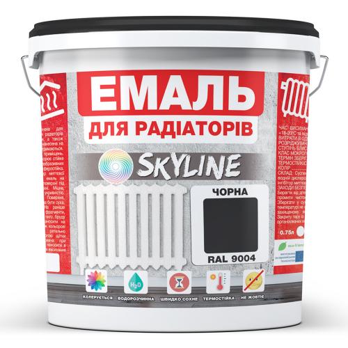 Емаль Для Радіаторів акрилова термостійка глянсова SkyLine 5 л Чорна RAL 9004 в інтернет супермаркеті PbayMarket!