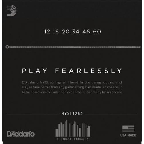 Струни для електрогітари D'Addario NYXL1260 Extra Heavy 12/60 Струни для електрогітари D'Addario NYXL1260 Extra Heavy 12/60