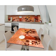 Наклейка 3Д вінілова на стіл Zatarga «Мускат та кориця» 600х1200 мм для будинків, квартир, столів, кав'ярень.