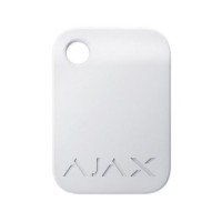 Захищений безконтактний брелок Ajax Tag white для клавіатури KeyPad Plus
