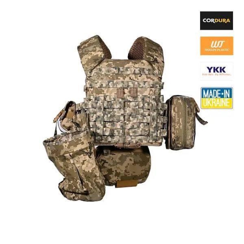 Плитоноска та 6 підсумків без плит No Brand М5 Піксель (2132250759)