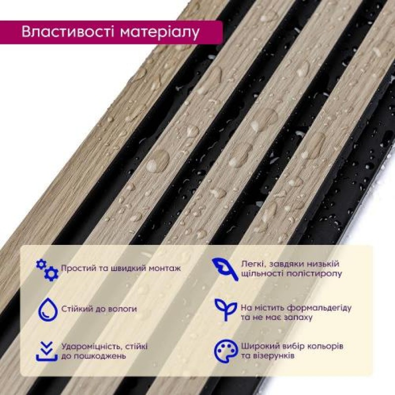 Декоративна PS рейка Sticker Wall 125*2900*11мм (D) SW-00001738