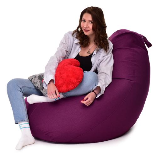 Крісло Мішок Груша Рогожка 150х100 Студія Комфорту Великий бузковий Крісло Мішок Груша Рогожка 150х100 Студія Комфорту Великий бузковий