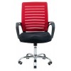 Офісне крісло керівника Richman Флеш Сітка Хром М1 Tilt Чорно-Червоне
