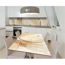 Наклейка 3Д вінілова на стіл Zatarga «Метелики на заході сонця» 650х1200 мм для будинків, квартир, столів, кав'ярень, кафе