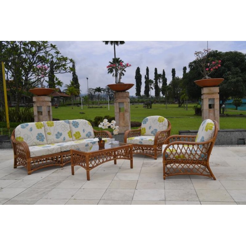 Кавовий стіл Cruzo Феофанія натуральний ротанг Горіховий (ks31597)